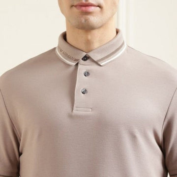 Emporio Armani Beige Designer Premium Polo T-Shirt
