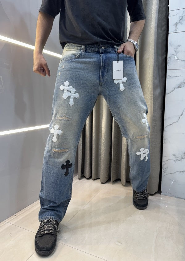 Chrome Hearts Greenish Patch Logo Denim ā Embroidered Classic Edition