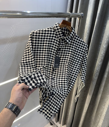 Armani Exchange 2 Crochet Shirt with box packing And Carry Bag
