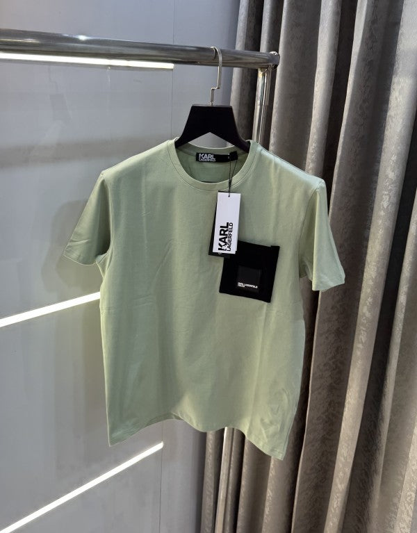 Karl Lagerfeld Aqua Green Logo Print Imported T-Shirt