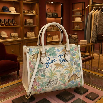 Gucci GG Shanghai Savanah Tiger Tote Bag With OG Magnetic Box & Dust Bag