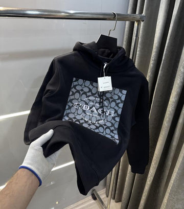 Coach Black Monogram Printed Imported Hoodie