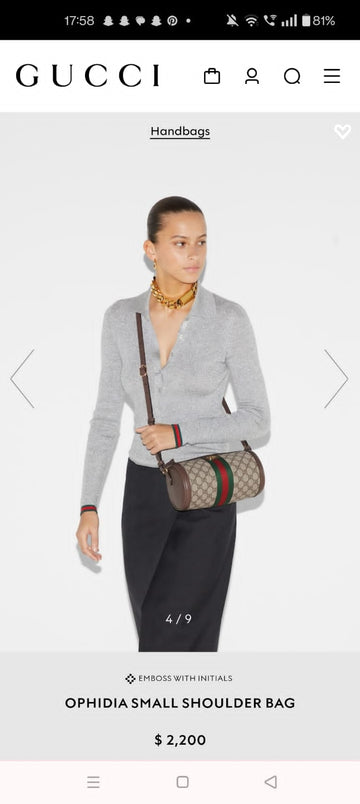GUCCI OPHIDIA GG SERIES SPEEDY BAG