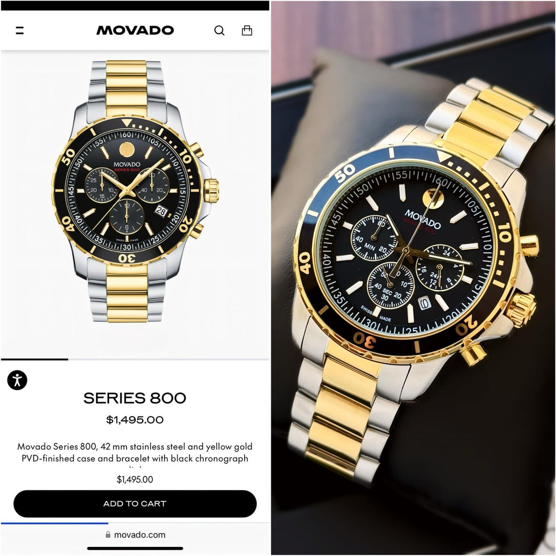 Movado Series 800 Chronograph ā 7AA Premium Collection