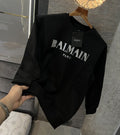 BALMAIN PARIS LOGO PRINT PREMIUM SWEATSHIRT - LABLEWHORE.COM