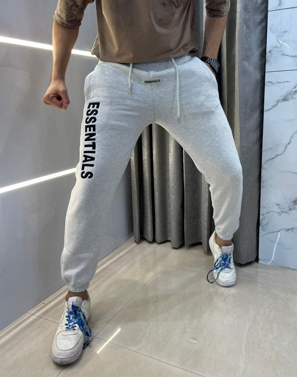 Essential Whitish Embroidery Logo Premium Imported Jogger Sweatpants