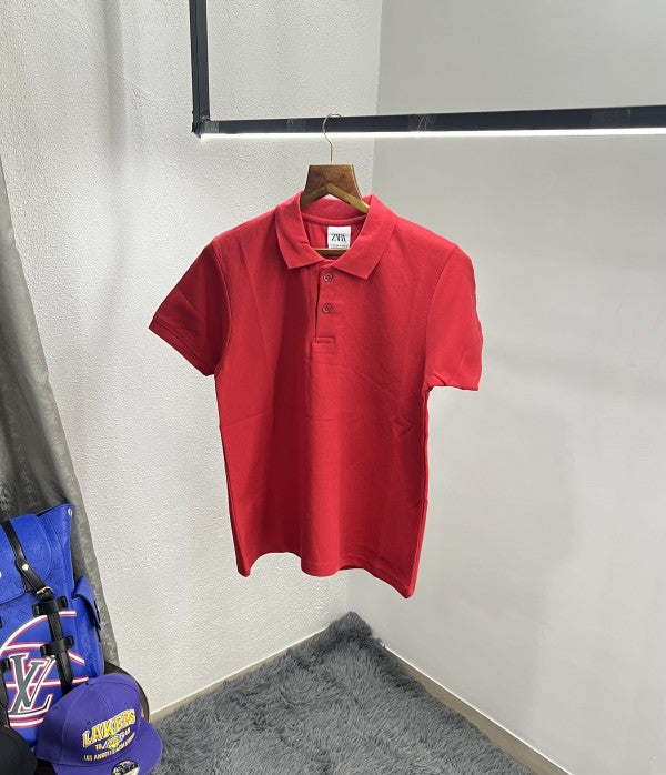 Zara Red Premium Classic Polo T-Shirt