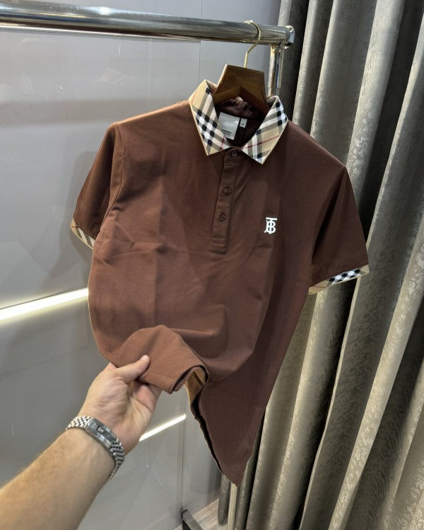 Burberry Collar Look Premium Polo T-Shirt