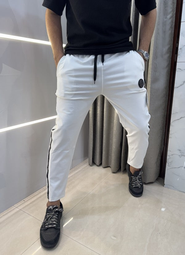 Balmai n Paris White Steel Logo Imported Jogger With Carry Bag