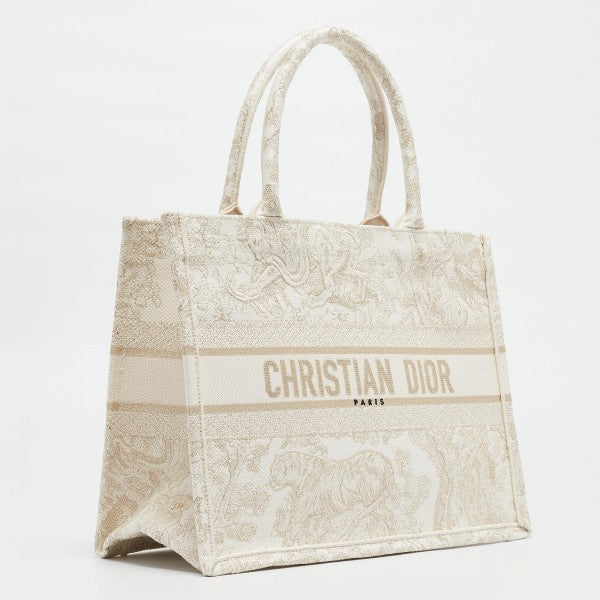 Pink Tiger Dior Book Tote Oblique Embroidery With OG Box & Dust Bag & Scarf - LABLEWHORE.COM