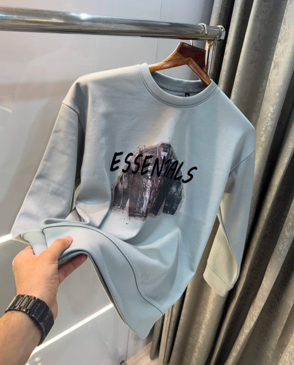 Essential Logo Print Imported Premium Sweatshirt