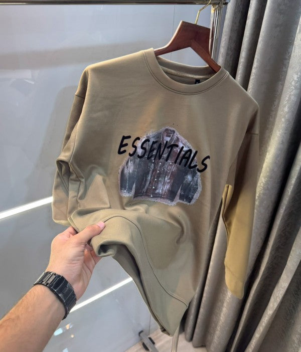 Essential Logo Print Imported Premium Sweatshirt