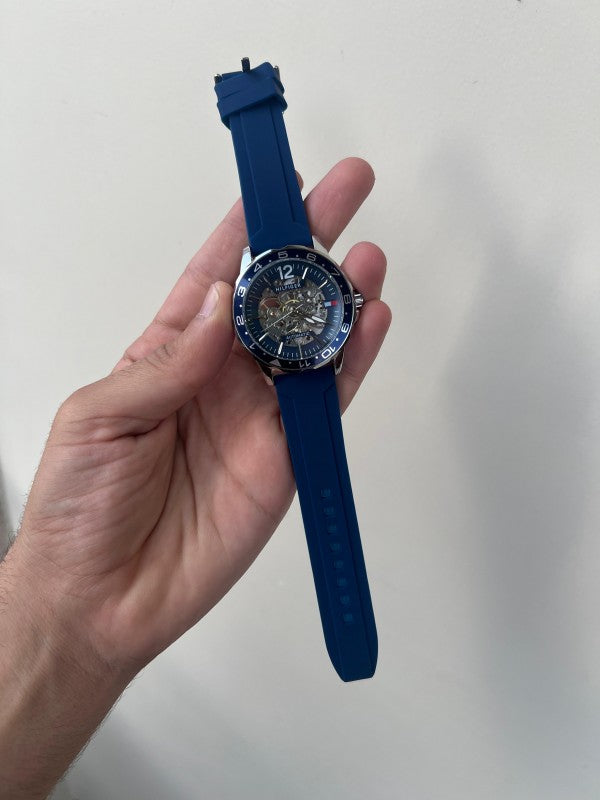 Tommy Hilfiger All Blue Automatic Open Machinery Premium Watch