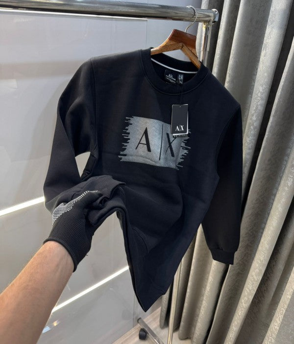 Armani Exchange Embroidery Logo Premium Classic Sweatshirt