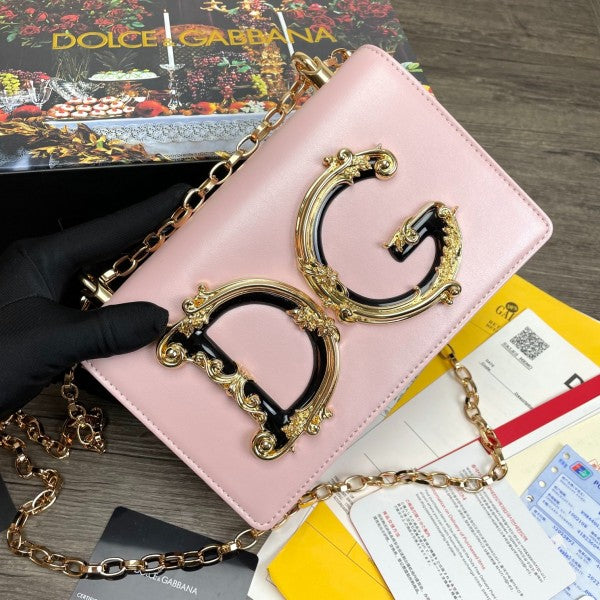 Dolce & Gabbana D&G Nappa Leather Shoulder Bag WIth Box