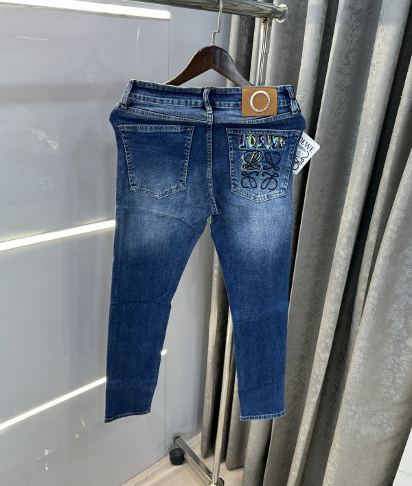 Loewe Blue Embroidery Logo Imported Denim