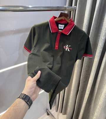 Calvin Klein Logo Print Premium Polo T-Shirt