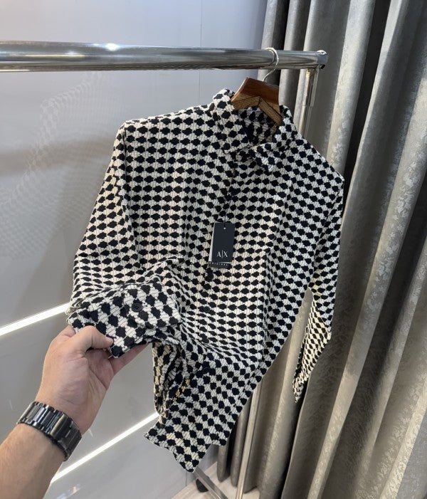 Armani Exchange 2 Crochet Shirt with box packing And Carry Bag