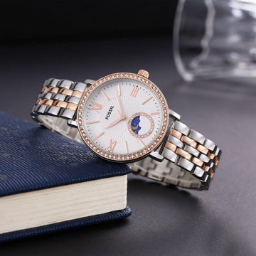 Fossi White Dial Diamond Chrono Premium Ladies Watch