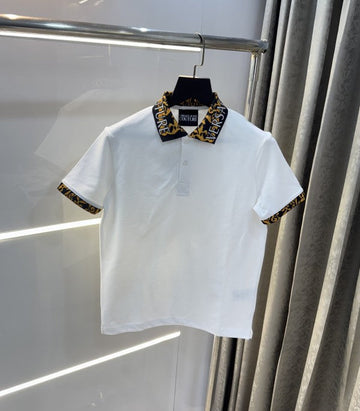 Versace Couture White Collar Logo Imported Polo T-Shirt