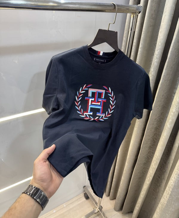 Tommy Hilfiger Navy Blue Logo Work T-Shirt