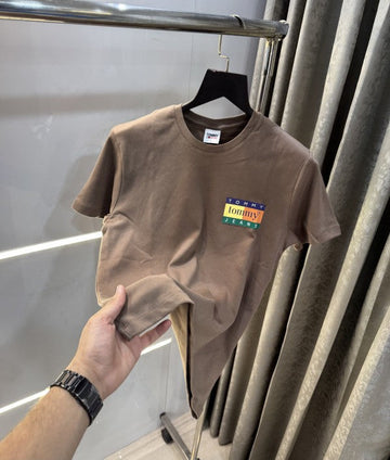 Tommy Hilfiger Brown Logo Print Premium T-Shirt