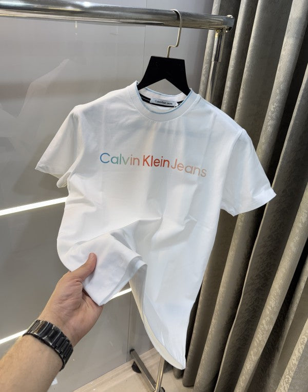 Calvin Klein White Logo Print T-Shirt