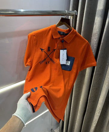 Ralph Lauren Orange Logo Print Polo T-Shirt