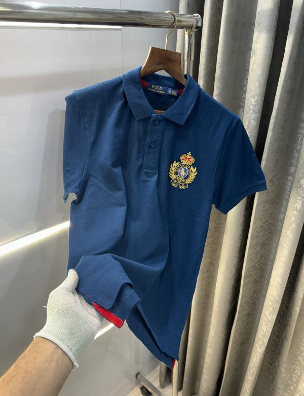 Ralph Lauren Petrol Blue Logo Print Polo T-Shirt
