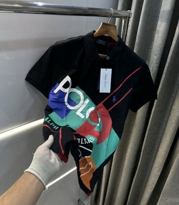 Ralph Lauren Black Logo Print Polo T-Shirt