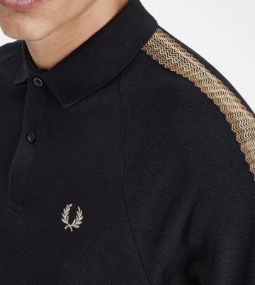 Fredperry Black Embroidery Logo Premium Polo T-Shirt