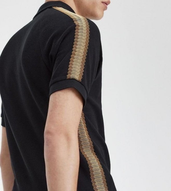 Fredperry Black Embroidery Logo Premium Polo T-Shirt