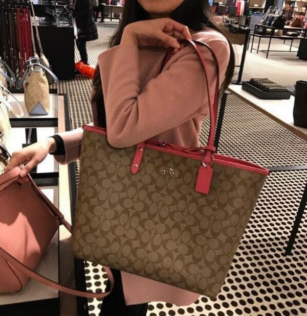 Coach Signature City Tote Bag With OG Box & Dust Bag