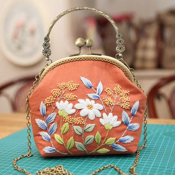 Handy Bag with Crystals Embroidery