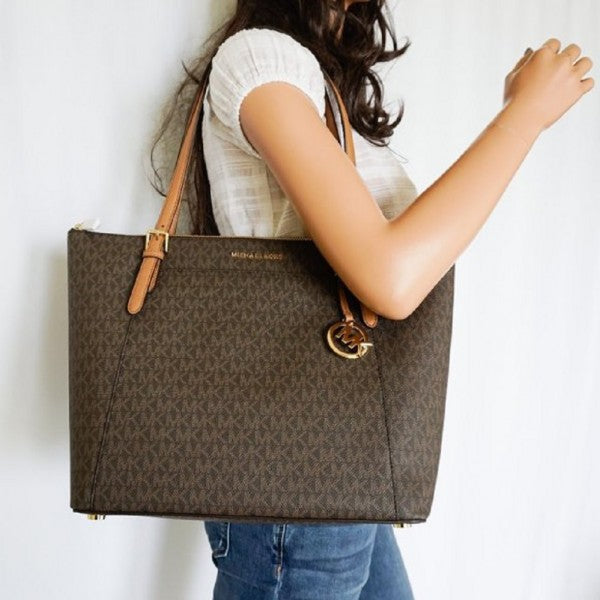 Michael Kors MK Ciara Tote Bag With Dust Bag (Brown) - LABLEWHORE.COM