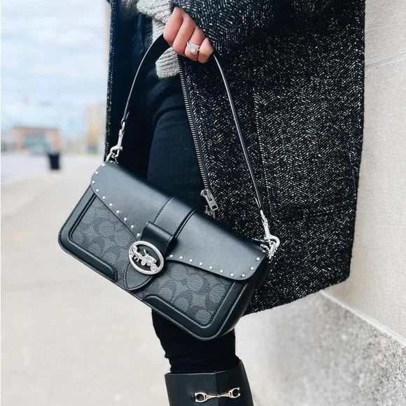 Coach Georgie Shoulder Bag In Colorblock Signature WIth OG Box & Dust Bag - LABLEWHORE.COM