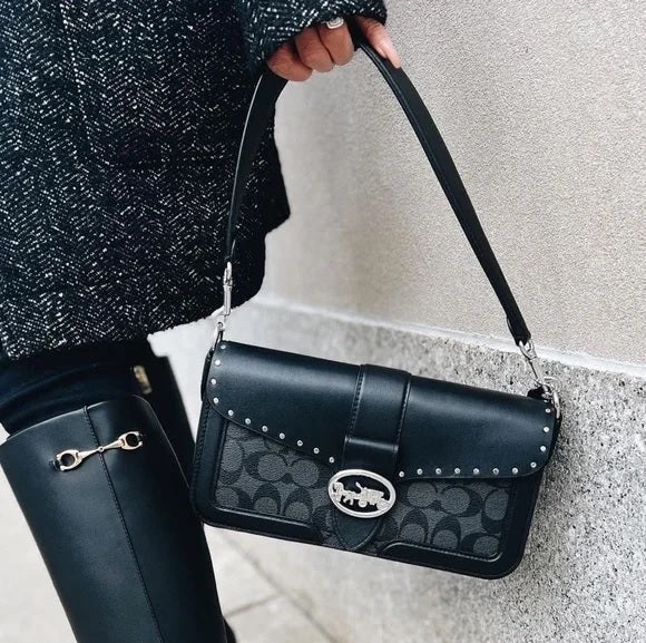 Coach Georgie Shoulder Bag In Colorblock Signature WIth OG Box & Dust Bag - LABLEWHORE.COM