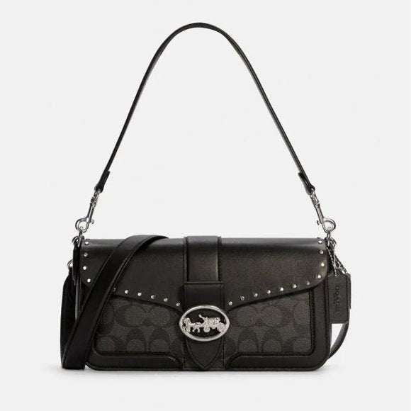 Coach Georgie Shoulder Bag In Colorblock Signature WIth OG Box & Dust Bag - LABLEWHORE.COM