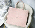 Christian Dior Cannage Embroidery Book Tote Bag With Dust Bag - Pink - LABLEWHORE.COM