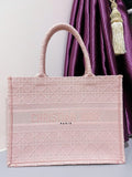 Christian Dior Cannage Embroidery Book Tote Bag With Dust Bag - Pink - LABLEWHORE.COM