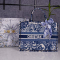 Dior Tiger Book Tote Oblique Embroidery With OG Box & Dust Bag & Scarf - LABLEWHORE.COM