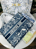 Dior Tiger Book Tote Oblique Embroidery With OG Box & Dust Bag & Scarf - LABLEWHORE.COM