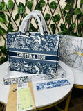 Dior Tiger Book Tote Oblique Embroidery With OG Box & Dust Bag & Scarf - LABLEWHORE.COM