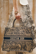 Dior Tiger Book Tote Oblique Embroidery With OG Box & Dust Bag & Scarf - LABLEWHORE.COM