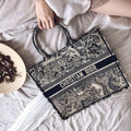 Dior Tiger Book Tote Oblique Embroidery With OG Box & Dust Bag & Scarf - LABLEWHORE.COM