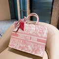 Pink Tiger Dior Book Tote Oblique Embroidery With OG Box & Dust Bag & Scarf - LABLEWHORE.COM