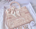 Pink Tiger Dior Book Tote Oblique Embroidery With OG Box & Dust Bag & Scarf - LABLEWHORE.COM