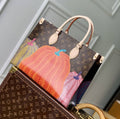 Louis Vuitton LV x YK On The Go M46466 Pumpkin Print Handbags With Dust Bag - LABLEWHORE.COM