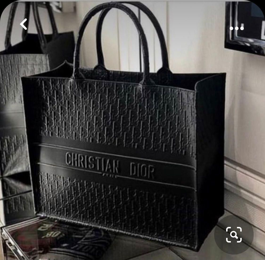 DIOR EMBOSSED LEATHERITE BOOK TOTE