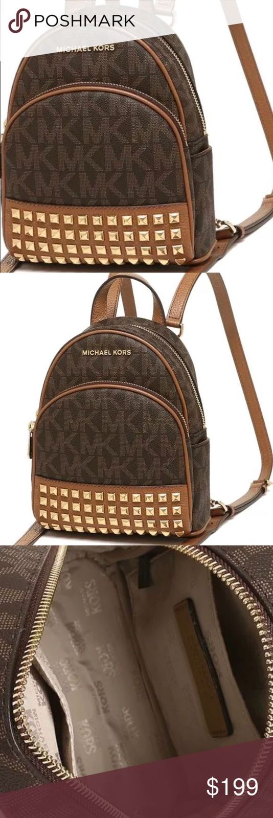 MICHAEL KORS NWT ABBEY STUDDED SMALL SIZE BACKPACK